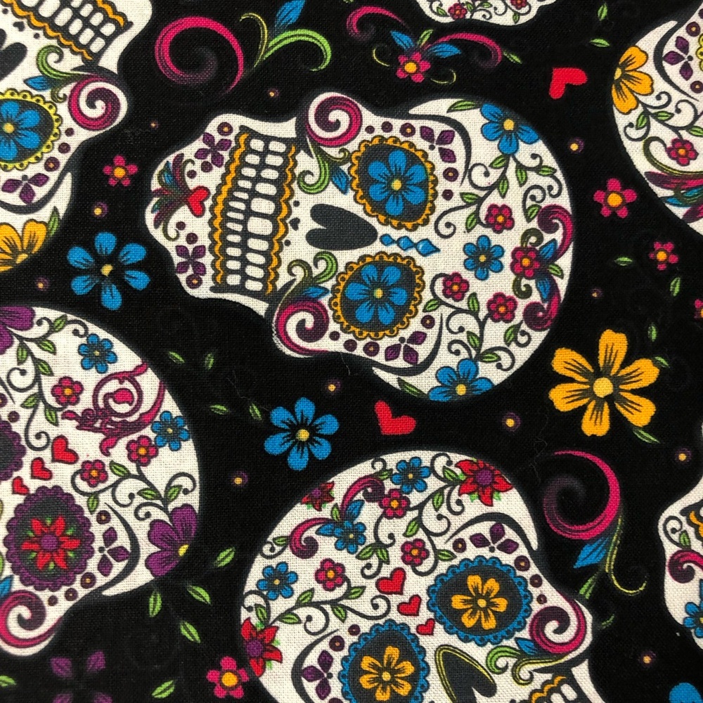 Skull Floral Fabric